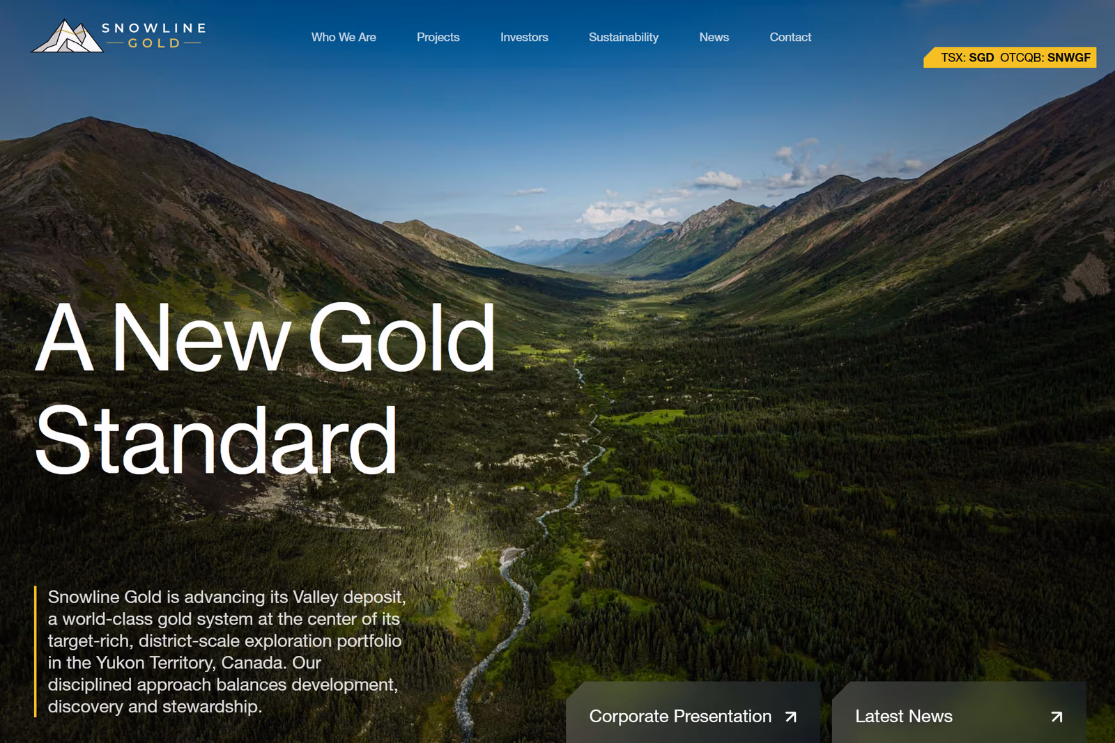 Snowline Gold website built by Exploration Sites
